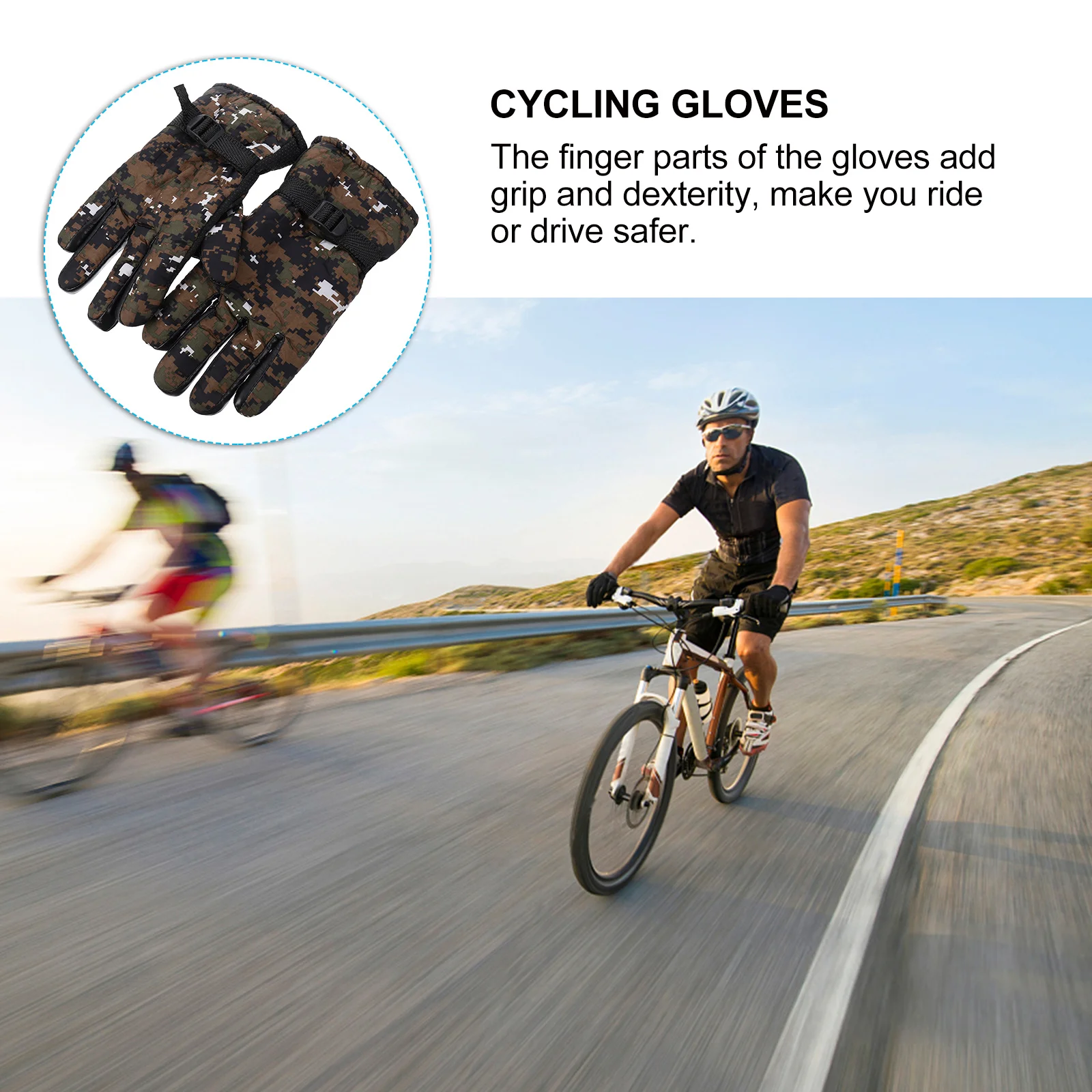 

1Pair Outdoor Cycling Gloves Windproof Warm Winter Gloves Anti-Slip Touch Screen for Riding Skiing Household Cycling Supplies