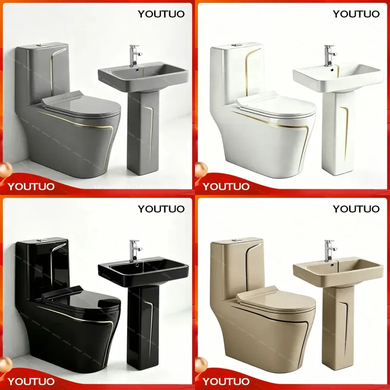 for Cheongsam Toilet Siphon Water Saving Deodorant Pumping Large Diameter Anti Splashing Ceramic Bathroom Parts Export Color