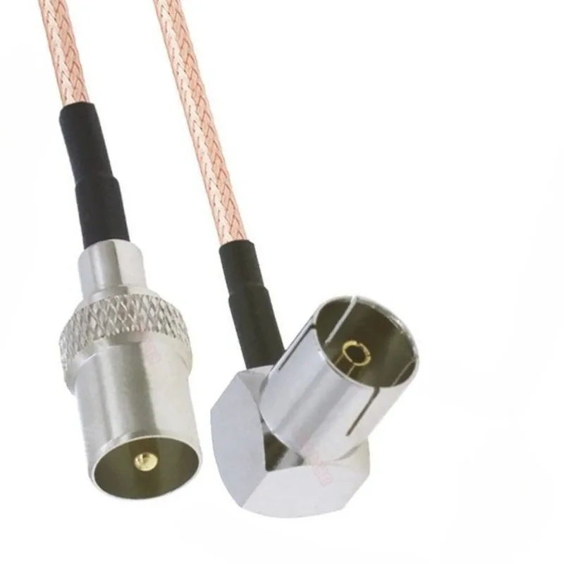 TV Male to TV Female 90 Degree Coaxial Cable RG179 75 Ohm Right Angle Jumper for TV Aerial Antenna