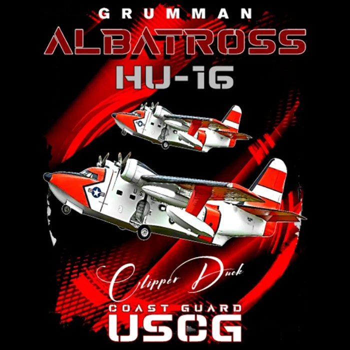 US Coast Guard HU-16 Albatross Flying Boat Transport Aircraft T-Shirt 100% Cotton O-Neck Short Sleeve Summer Casual Mens T-shirt