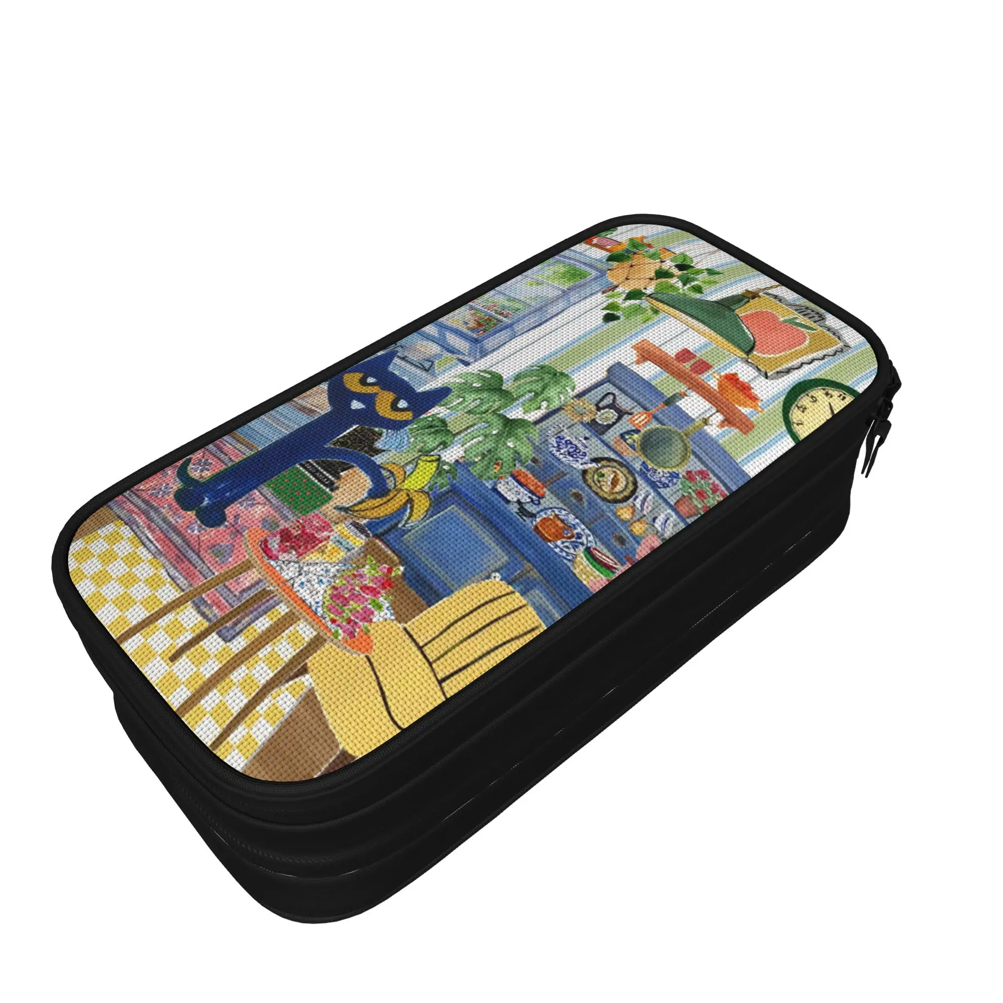 Pete The Cat Pen Box Double Layer Large Capacity For School  Pencil Case Stationery Gift