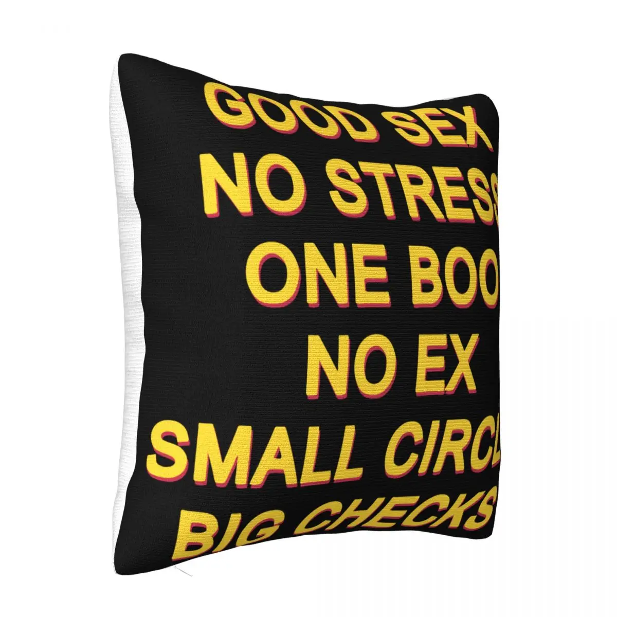 Funny Good Sex No Stress One Boo No Ex Small Circle Big Checks Letter Print Back Eu Size Cotton Pillow Case