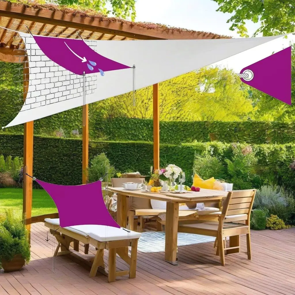 White HDPE Sunshade Sail 160 g/m² - 2.5x5 m UV Protection Canopy