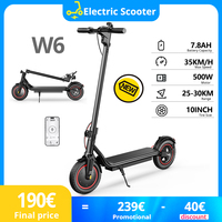 W6 Electric Scooter 10 Inch 500W Motor 36V 7.8Ah 25-30km Range Dual Braking System Max Speed 35km/h With App e Scooters