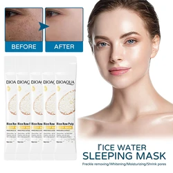 Bioaqua Rice Face Sleeping Mask idratante schiarente Lifting viso Smooth Centella maschere di gelatina facciale cosmetici coreani 4ml * 5 pezzi