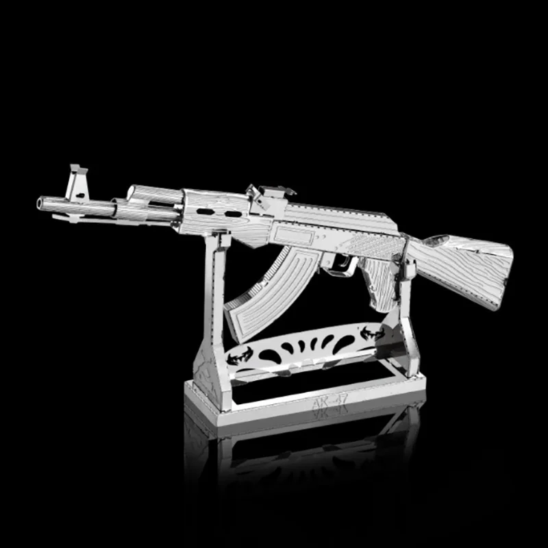 Rompecabezas de Metal 3D AK47, Kit de construcción de modelos DIY, juguetes para adultos, regalo de cumpleaños