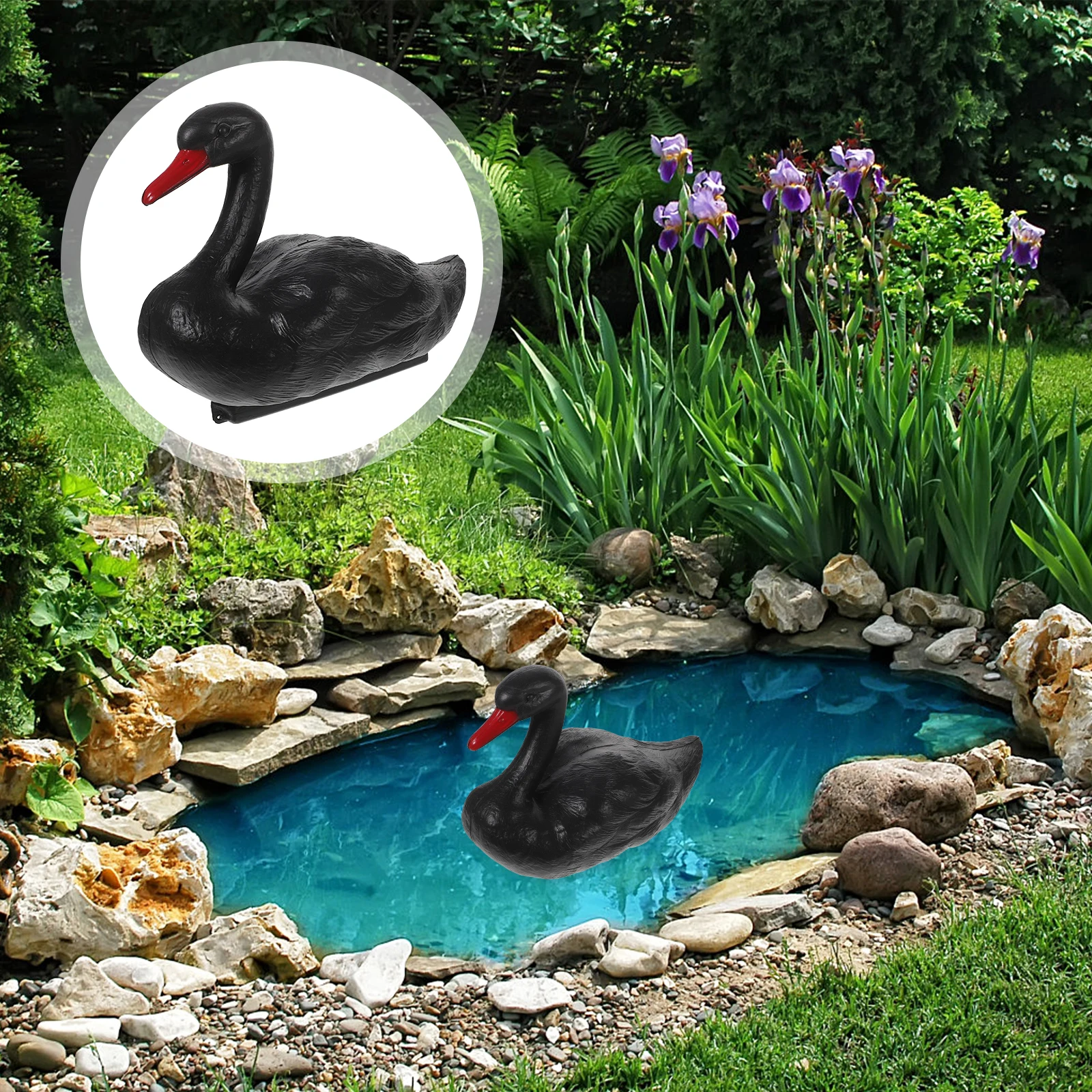 

Garden Decorative Realistic Fake Plastic Ornament For Pool Pond Fountain Balcony Decoration Outdoor Swan Decor Vivid Simulation