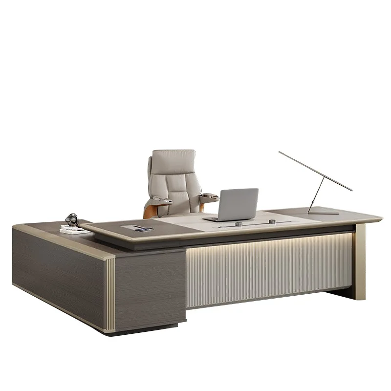 Premium Desk boss table simple modern president table office furniture Guangdong light luxury manager big class desk