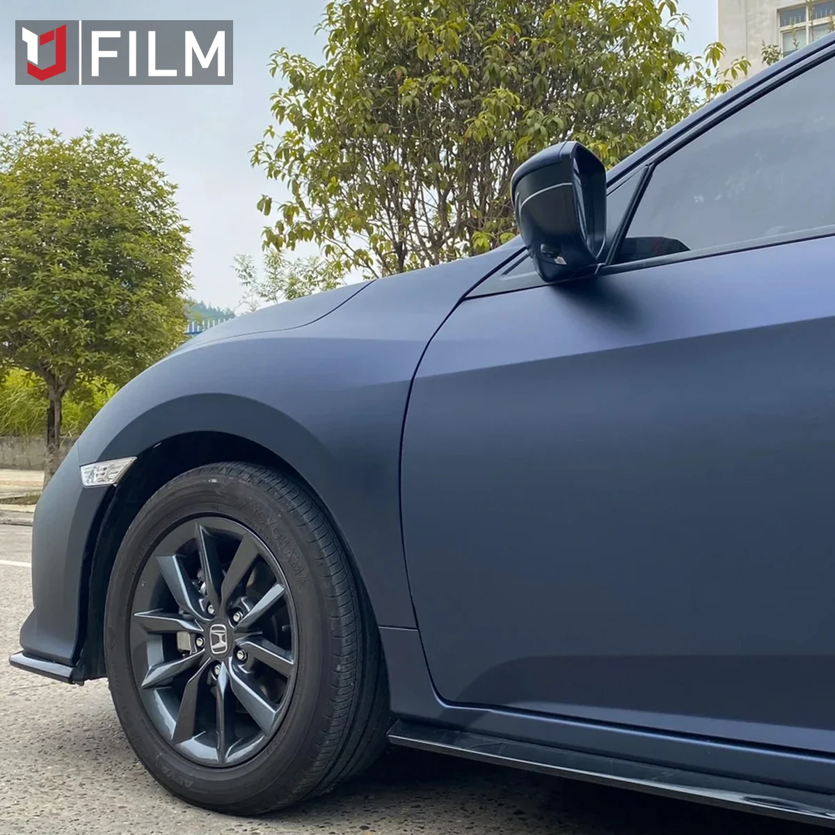 Low Price Full Body Car Wrap Vinyl Matte Black Blue Self-adhesive High Quality Car Wrapping Vinyl Roll