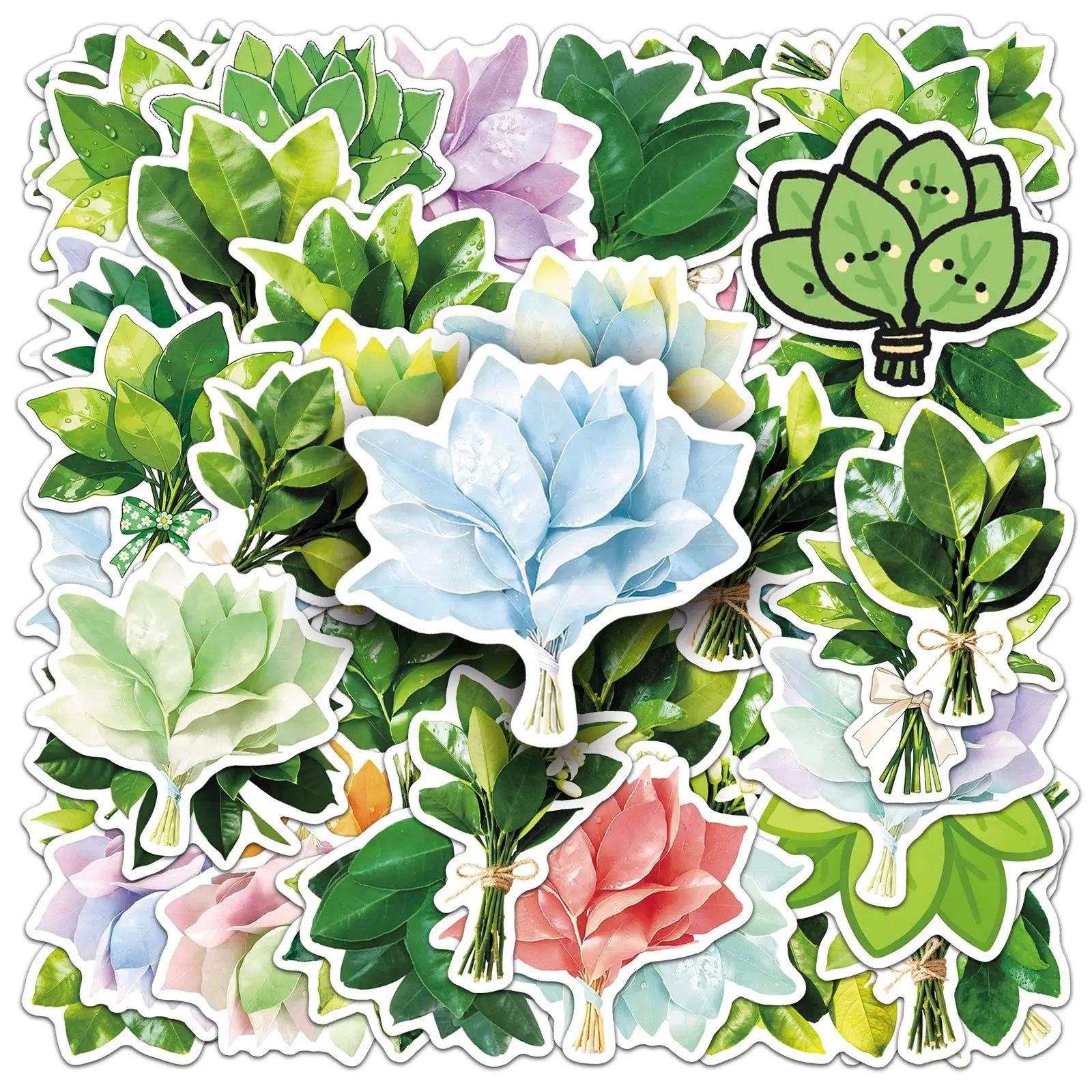 10/50 Uds. Pegatinas de dibujos animados de hojas de pomelo orar para bendiciones y exorcismo Graffiti planta decoración DIY pegatinas de guitarra para ordenador portátil