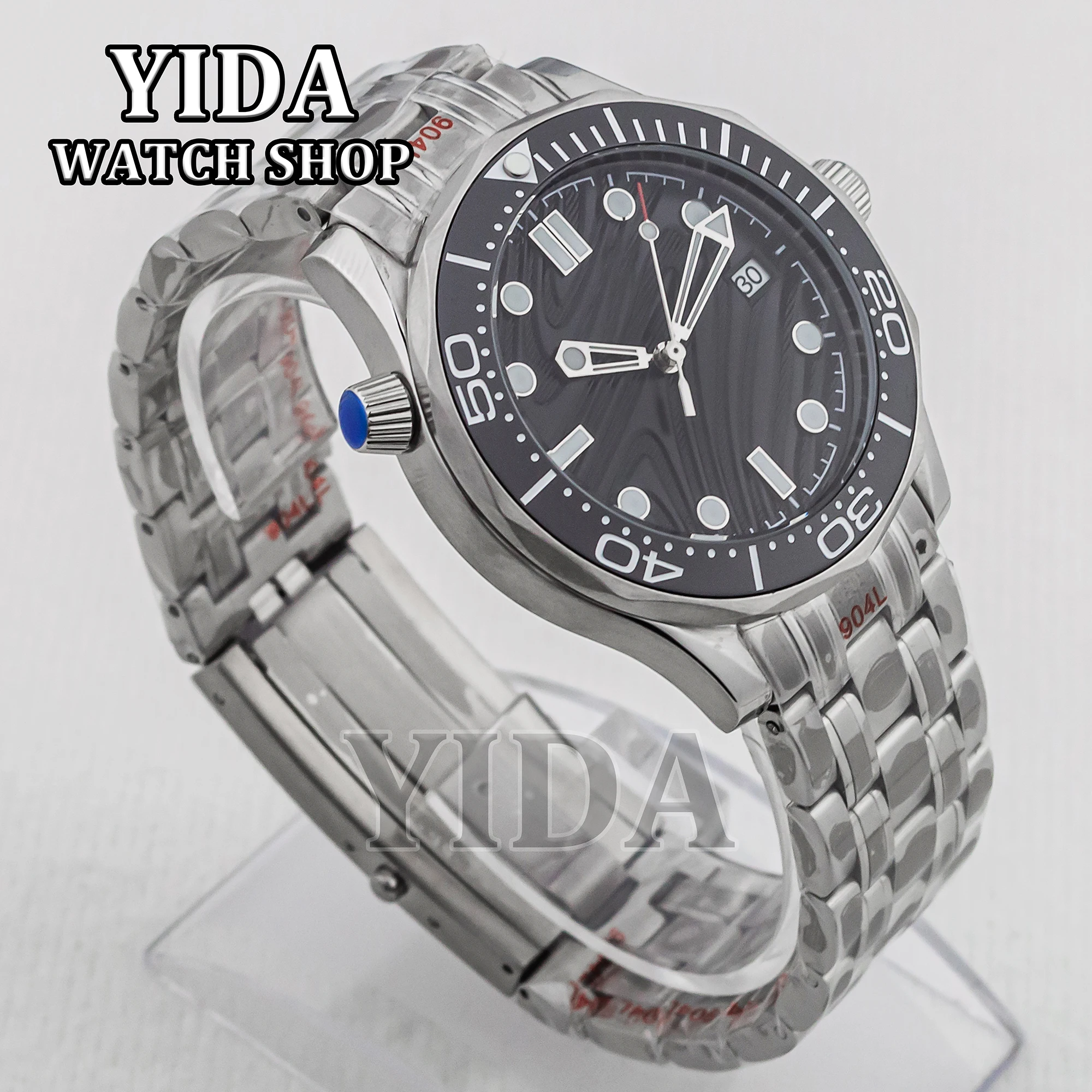 

NH35 Case 316L Stainless Steel 41mm WatchCase Band Green Luminous 31mm Dial Hands For Seamaster 300 NH35 NH36 Movement Replace