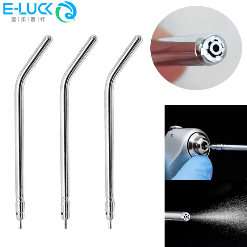 2pcs Stainless Steel 3 Way Syringe Tip Syringe Spray Nozzles Tips Air Water Spray Triple Syringe For 3 Way Tube