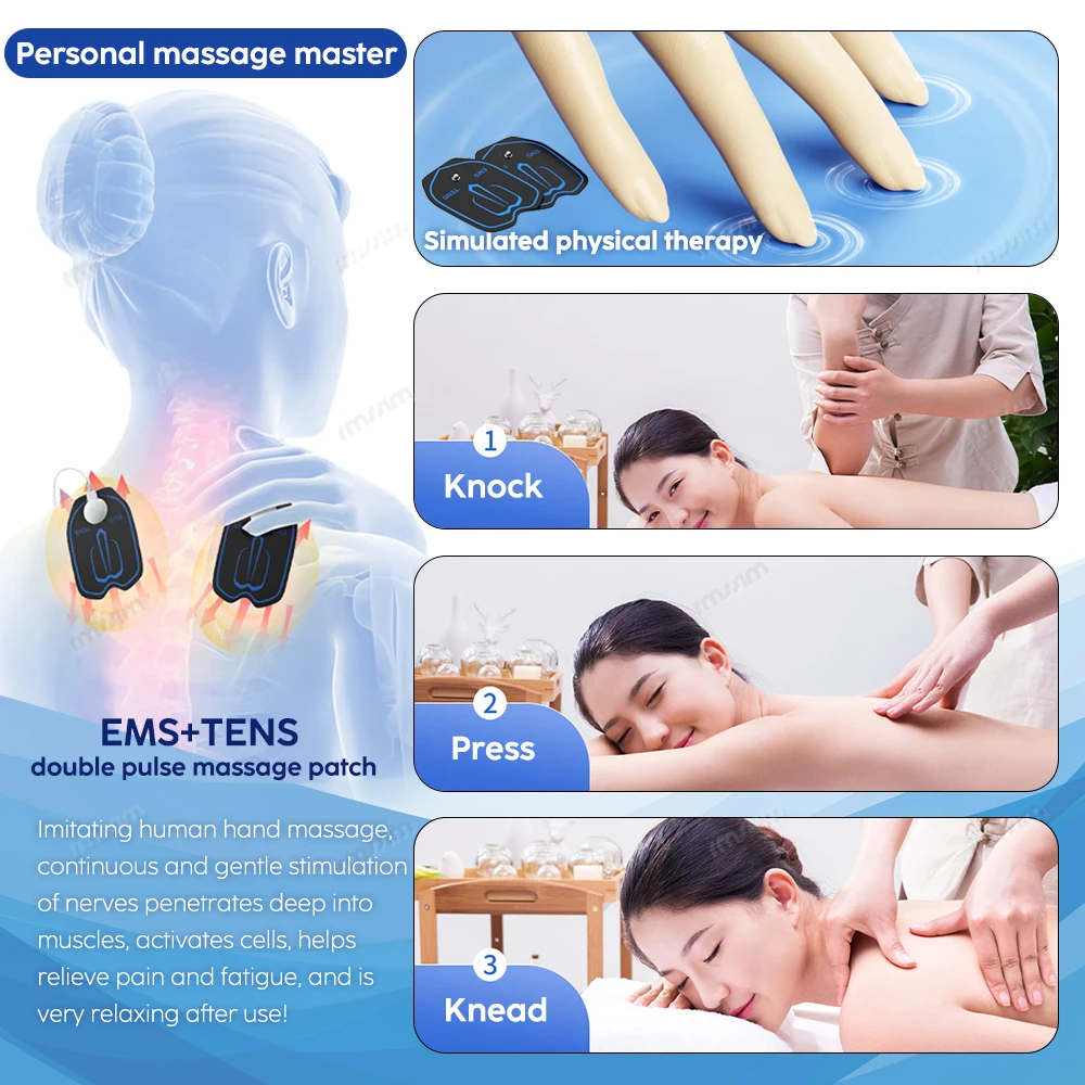 EMS TEM Neck Massager Pulse Massage with 6 Massage Modes LCD Acupuncture Massager Comprehensively Alleviate skin Muscle Fatigue