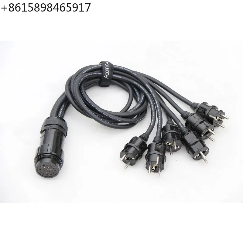 Professional 3x1.5 or 3x2.5mm Power Break Out Cable Socapex 19pin Female Plug to Schuko Split Cable