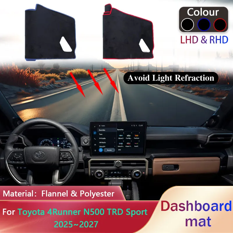 Cubierta para el Tablero del Auto para Toyota 4Runner N500 TRD Sport 2025~2027, Alfombrilla Antideslizante, Protector Solar, Alfombra para el Tablero, Accesorios