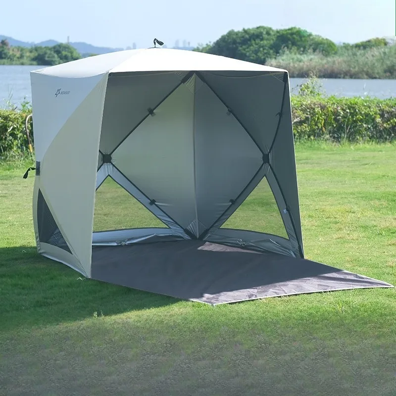 Silver Coated UV Protection Waterproof Camping Tent for Outdoor Picnic and Park Shelter Quick Open 3-4 Person Beach Tent