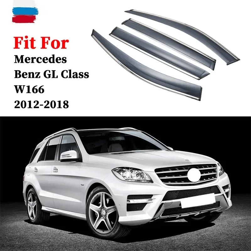 For Mercedes Benz ML class W166 ML350 ML400 ML300 Window Visor Car Rain Shield Deflectors Awning Trim Cover Exterior Car-Styling