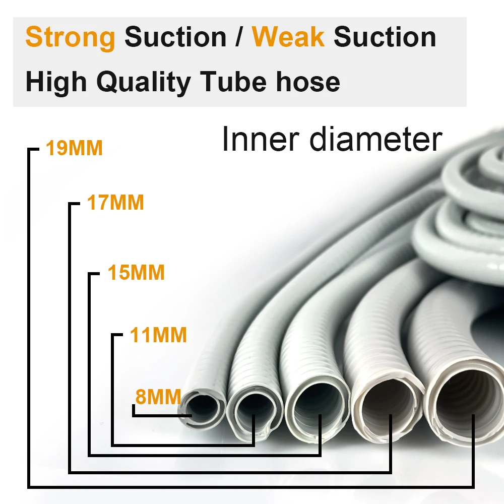 1.7Meters Germany Made 8mm/11mm/15mm/17mm/19mm Dental Strong Suction/ Weak Suction Tube hose pipe Dentistry Unit parts