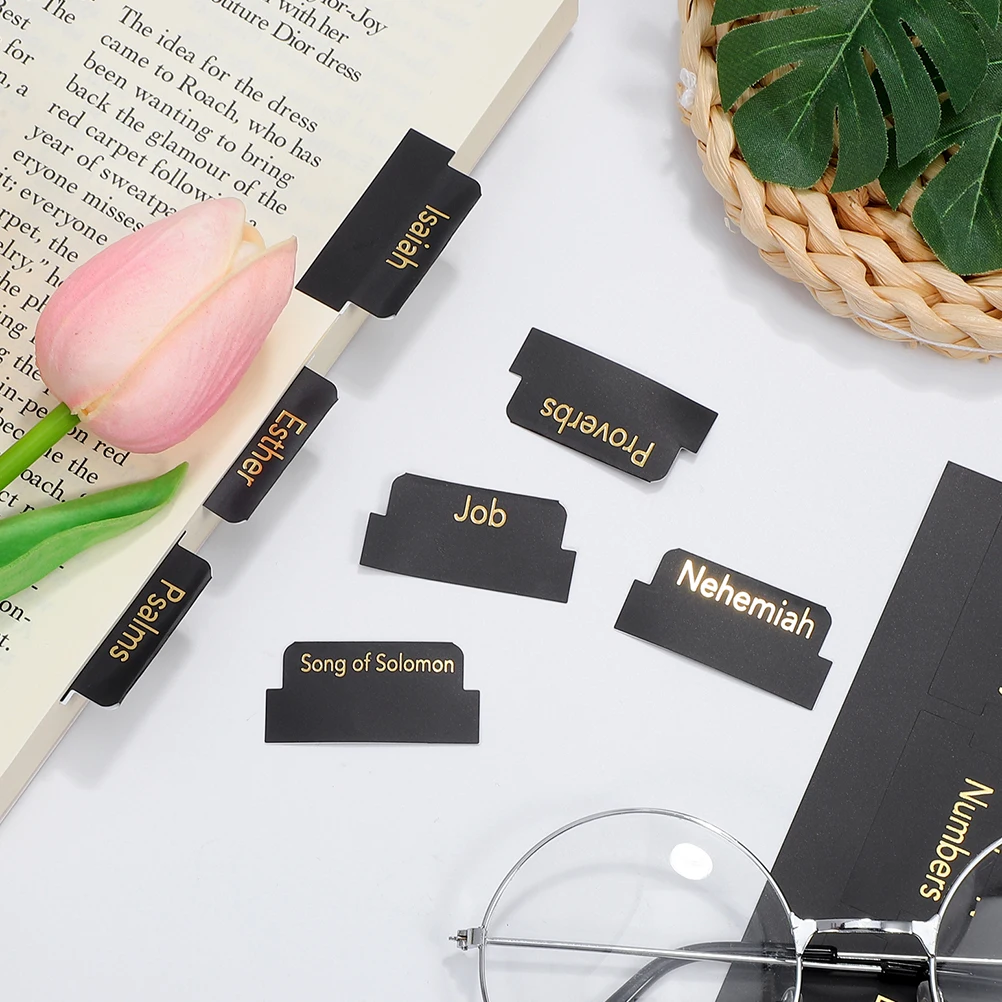 

10pcs Index Tabs Self Adhesive Waterproof Gold Foil Writable Paper Bible Tabs Removable Book Accessories