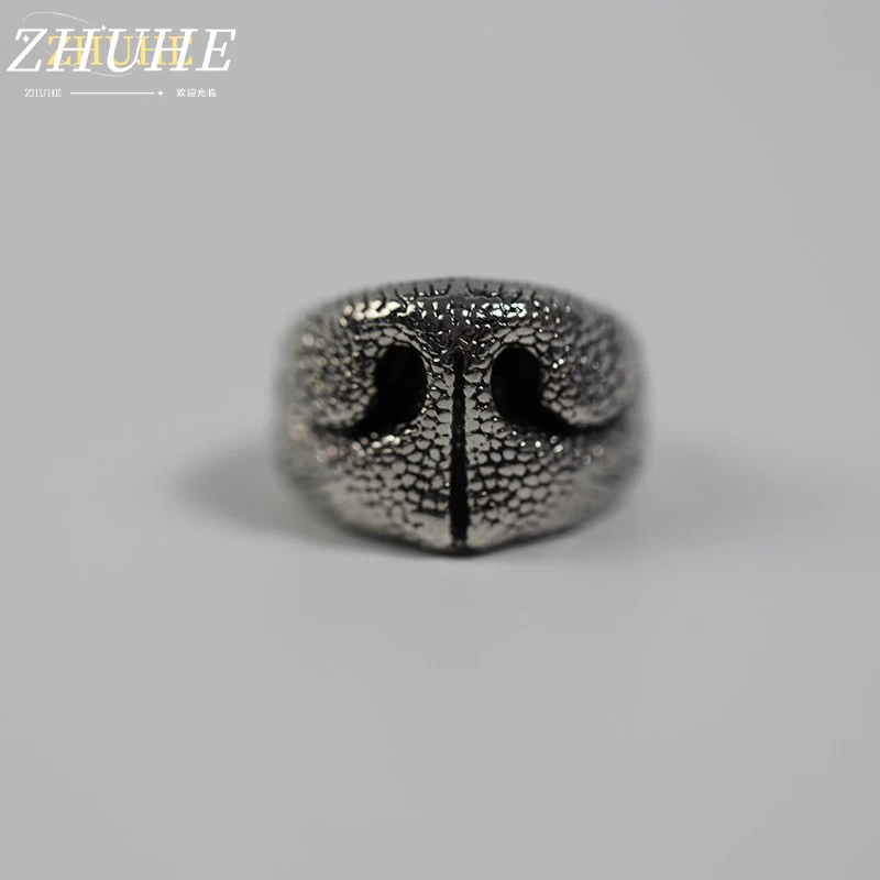 إكسسوارات مجوهرات أنيقة على شكل أنف الكلب للرجال والنساء، خاتم إصبع مزخرف رائع، ديكور أنيق للحفلات اليومية، إعادة فريدة من نوعها