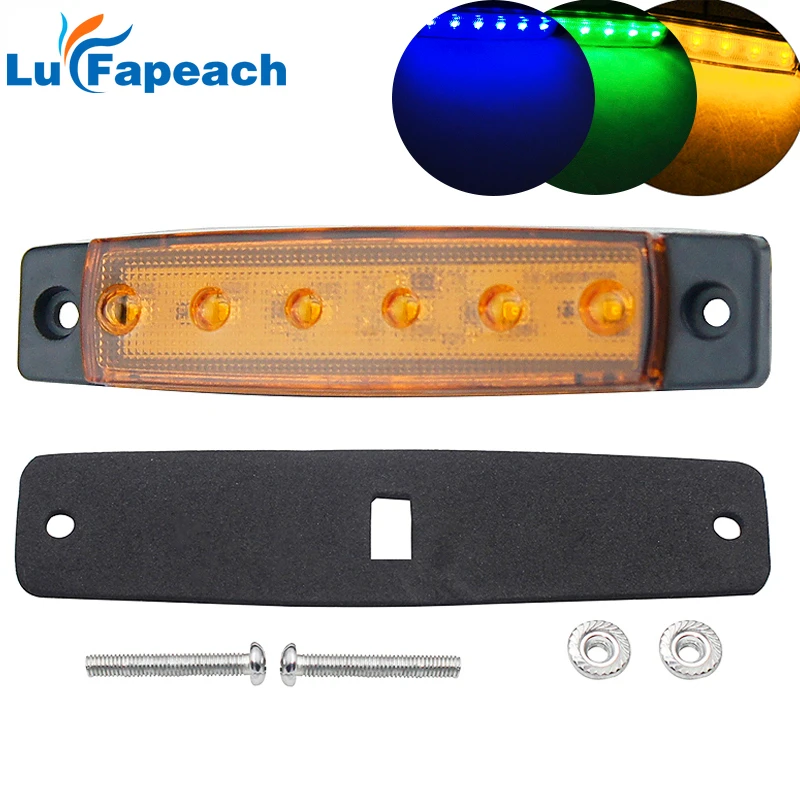 

6 LED light SMD 24V White Red Orange Truck Trailer Pickup Side Marker Indicator Lamps Tractor Car Truck Lorry Side Marker Amber