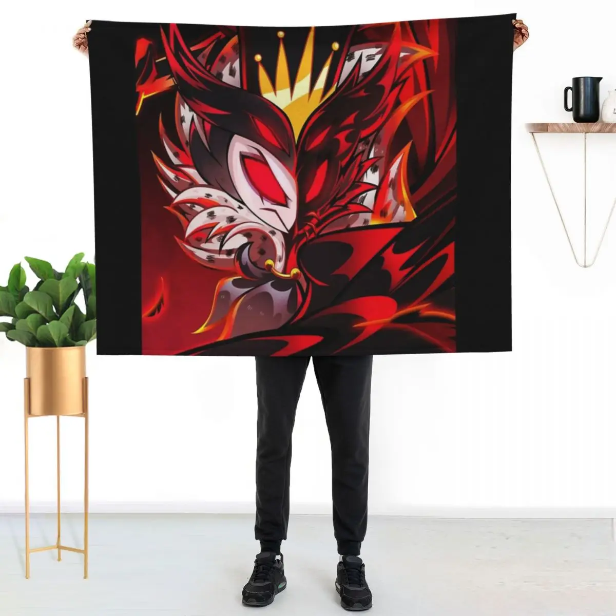 Helluva Boss Stolas Throw Blanket Decorative Sofa warm winter anime Polar manga Bed Blankets