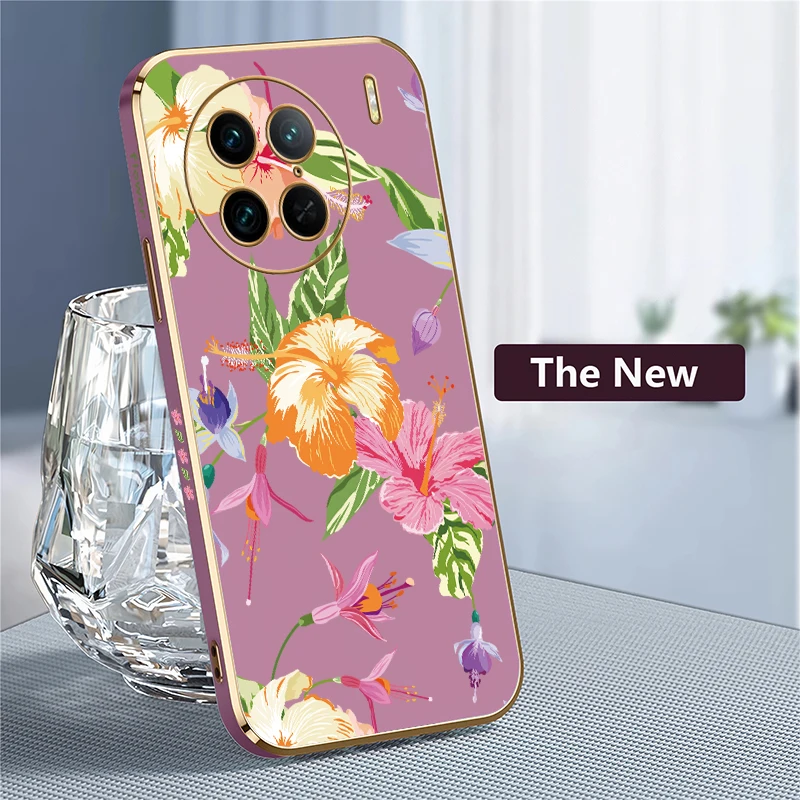 سيليكون زهرة طباعة جراب هاتف ل Vivo Y100 5G Y53S Y55S Y72 Y71 Y70 Y67 Y77T Y95 Y93 Y91i Y81 Y78 Y73 تصفيح غطاء ناعم #4