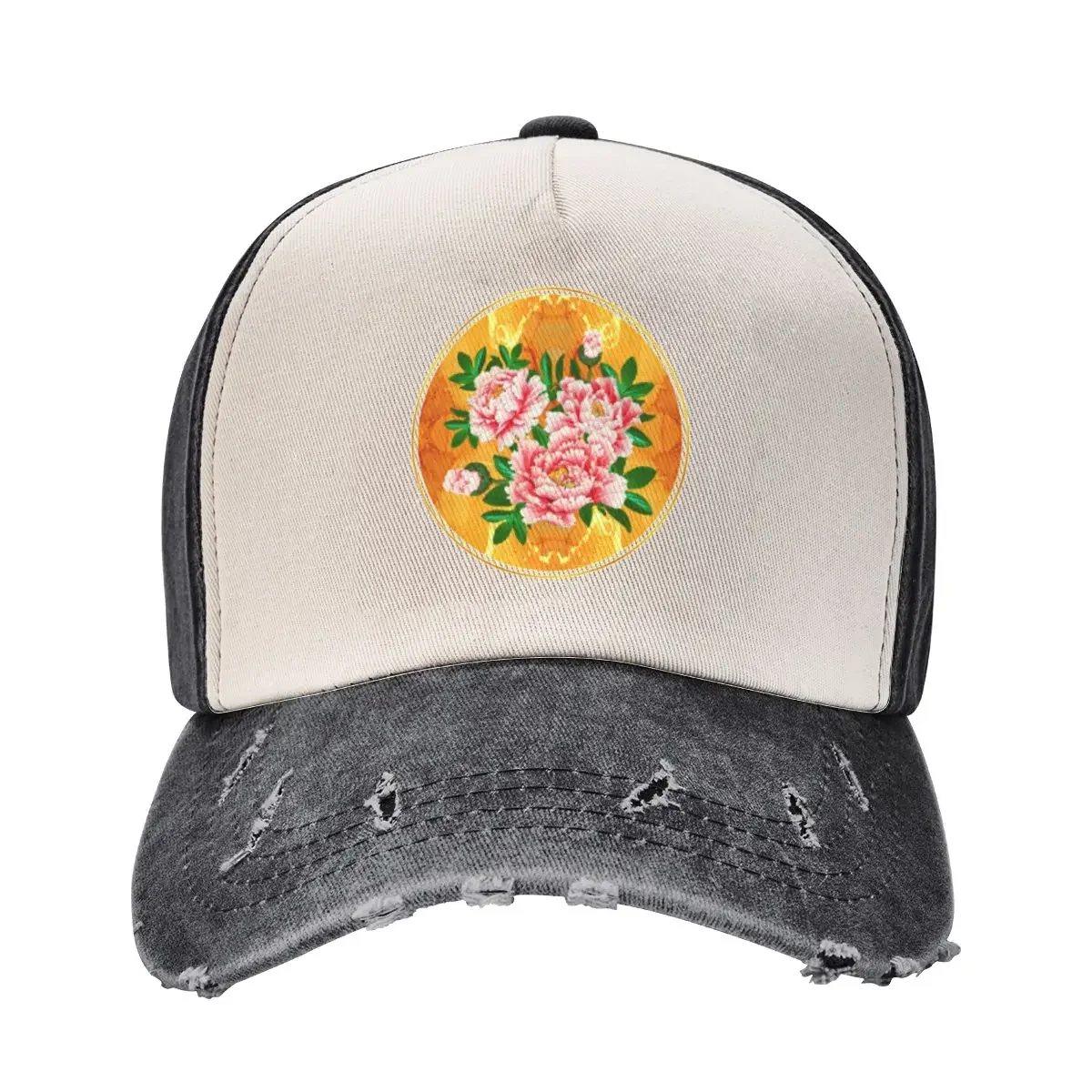 

ORIENTAL PEONIES - ORANGECap Baseball Cap Snap Back Hat Gentleman Hat Funny hats summer hat Men's Caps Women's