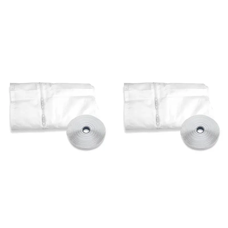 B82B-2X Portable AC Window Kit 4M No-Drill Casement Seal Cloth For Mobile Air Conditioner Exhaust Ventilation Attachment