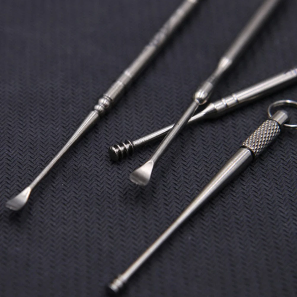 

4 шт., набор двусторонних ушных ушей из титанового сплава, инструмент для чистки сухого и влажного компактного удаления воска, спиральная двусторонняя ушная