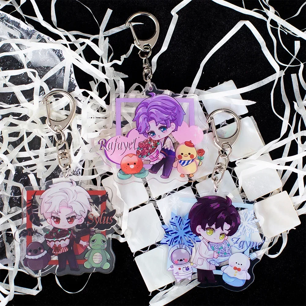 Love and Deepspace Q-version Anime Keychain Character Xavier Zayne Rafayel Acrylic Peripheral Backpack Mobile Phone Pendant Gift