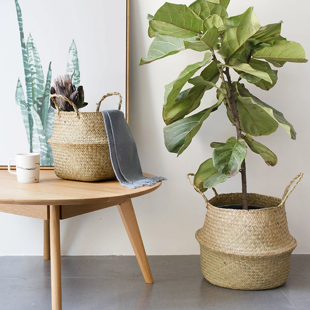 

Sturdy Seagrass Woven Flower Natural Storage Reusable Eco-Friendly Home Decoration Living Room Bedroom Hotel Use Multifunctional