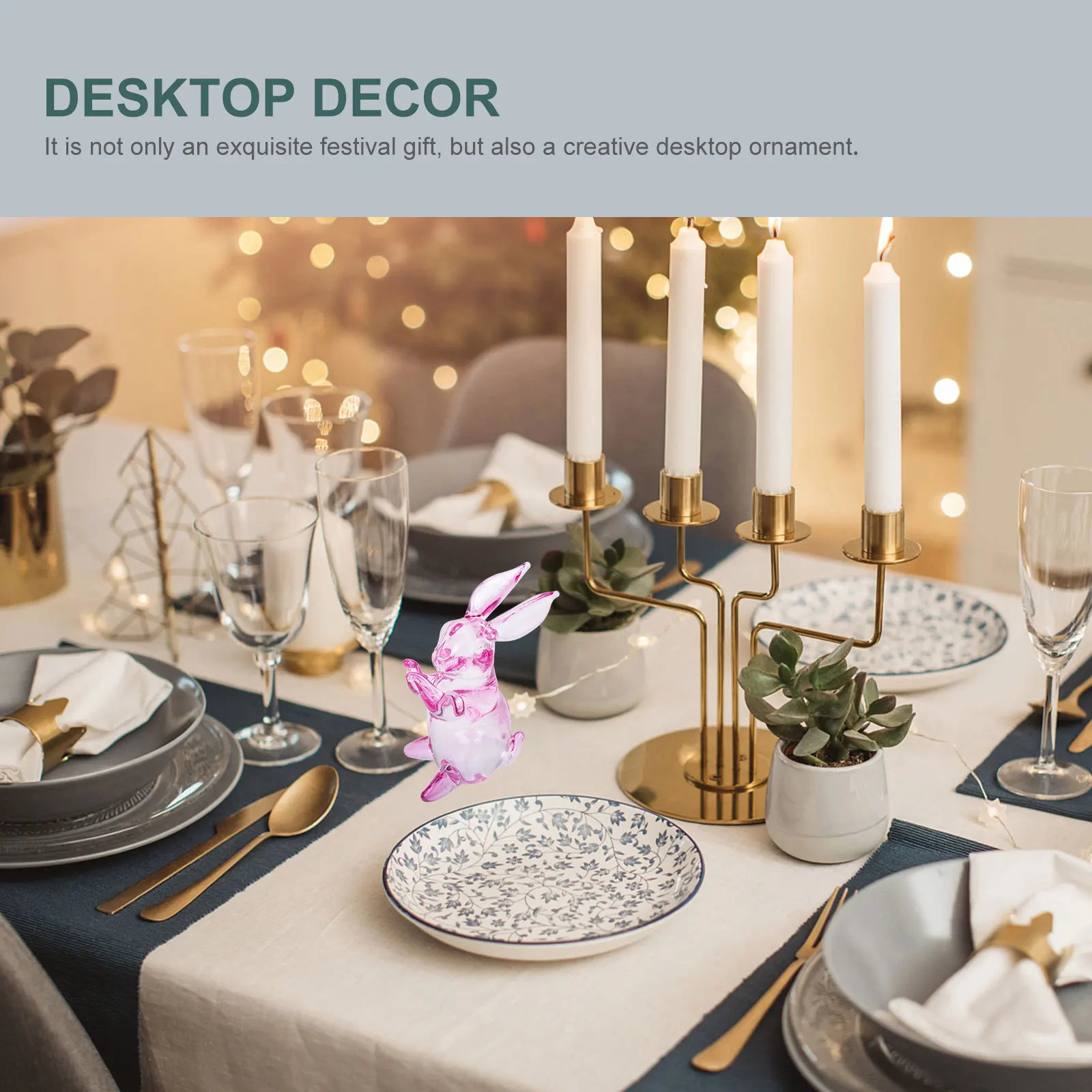 

Bunny Ornament Decoration Home Decor Exquisite Animal Sculpture Desktop Decoration for Office Living Room Elegant