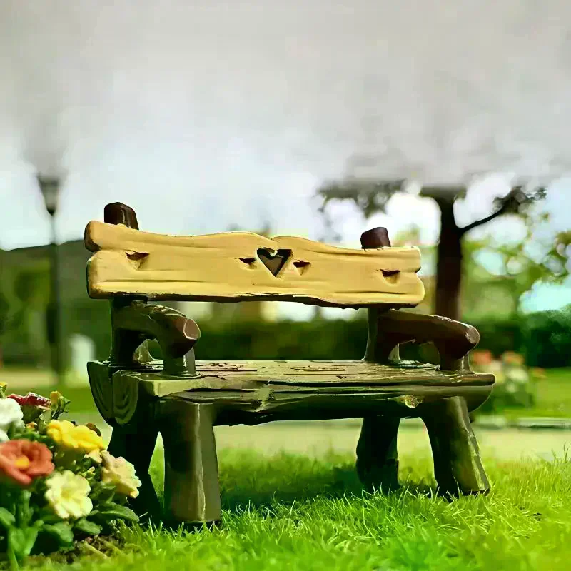 2Pcs 1/12 Miniature Bench Dollhouse Furniture Mini Park Chair Fairy Garden Ornament Micro Landscape Decor DIY Craft Accessories