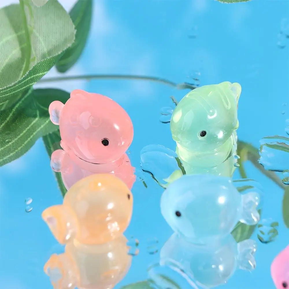 Cute Decorative Luminous Fat Fish Colorful Lifelike Fat Fish Landscaping Simulation Mini Fish Figures Fairy Garden