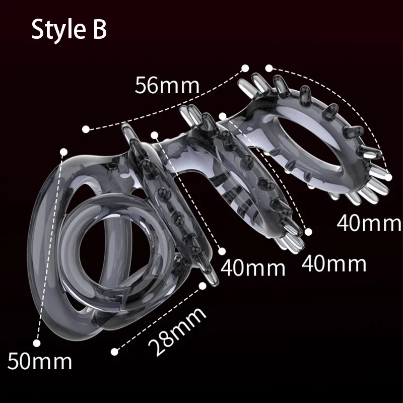 Silicone Penis Ring Adult Men Ejaculation Delay Dick Cock  Enlargement Durable Sex Toys For Male Sex Ring Stimulating Vagina