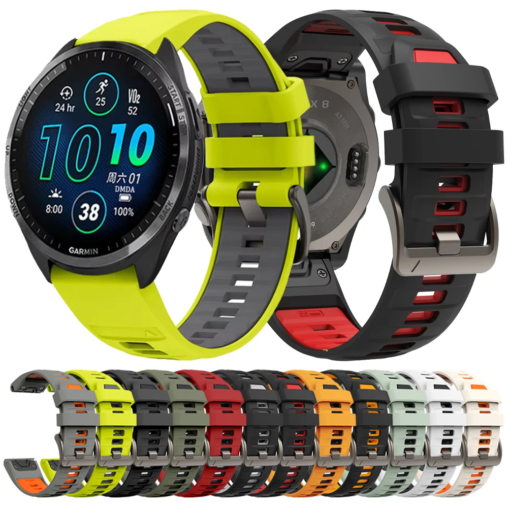 Garmin Forerunner 965 955 Solar 945 LTE 935 745 Garmin Instinct 2X 손목 밴드 용 시계 밴드 용 22/26mm 실리콘 QuickFit 스트랩