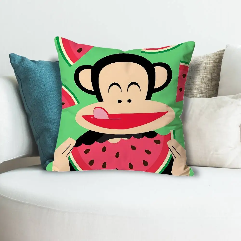 Monkey Cartoon P-Paul F-Frank Throw Pillow Case Decoration Bed Custom Square Pillowcase Pad Cover