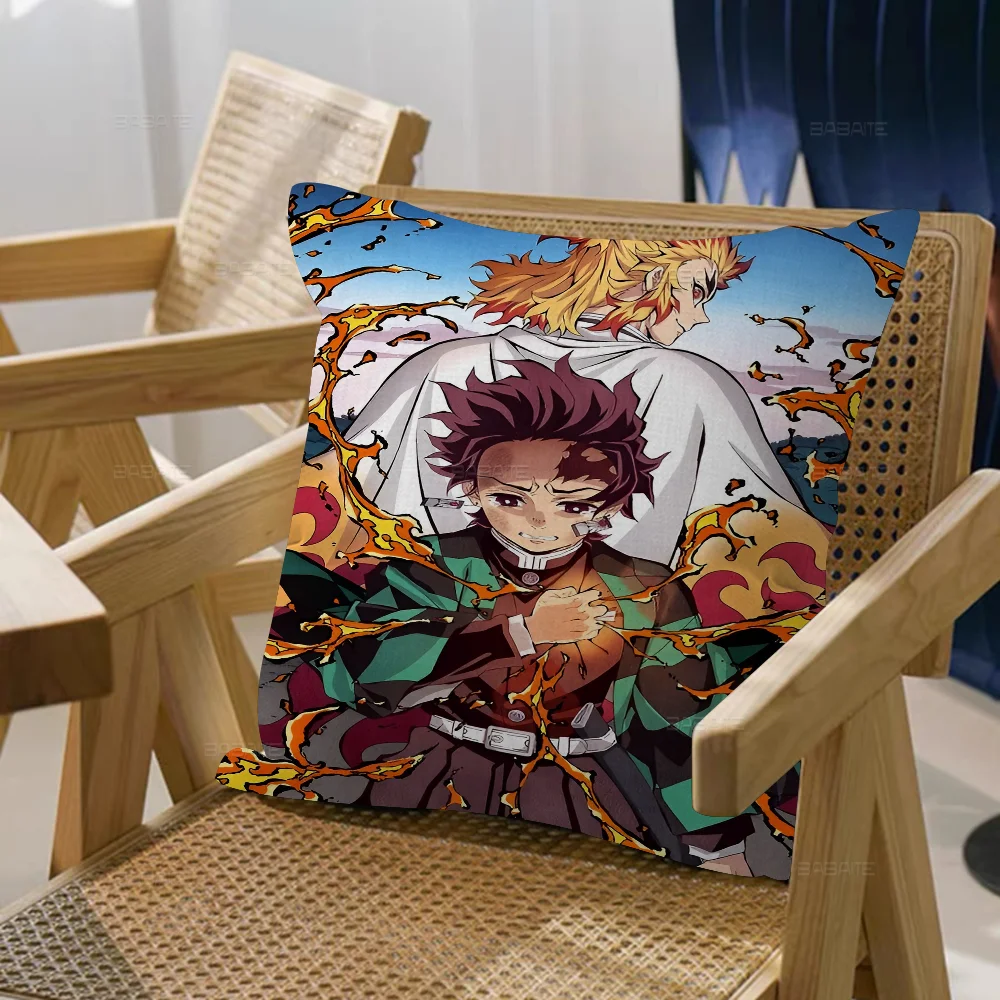 Demon Slayer Pillow Cover Design Cushion Cover Decor Holiday Decorati