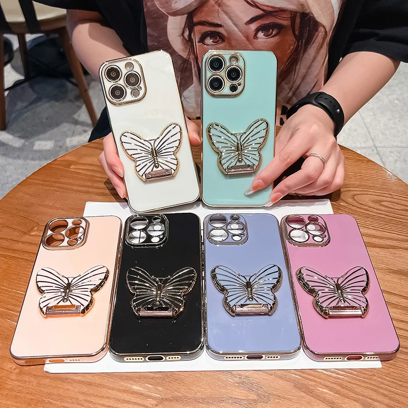 Foldable Butterfly Phone Holder For Iphone Android Mobile Device Universal Stand Bracket For Tablet Accessories