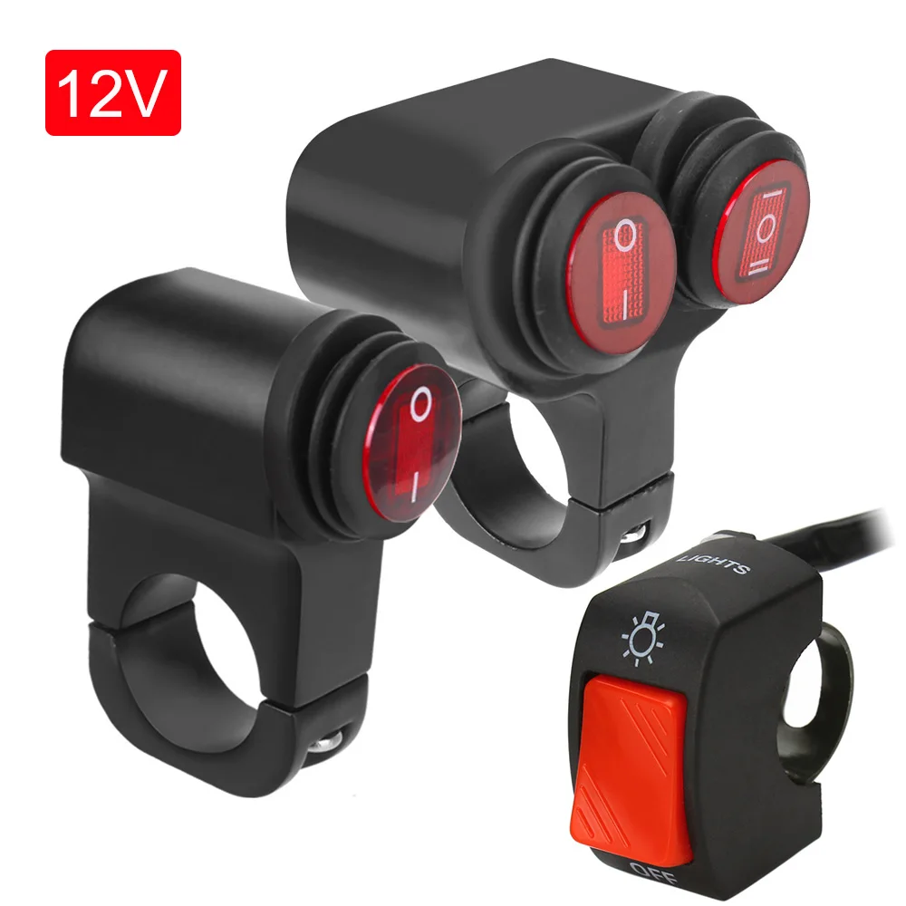 12V Motorcycle Headlight Switch Turn Signal Lights Control Fog Lamps Illumination Buttons Waterproof Motorbike Accessories