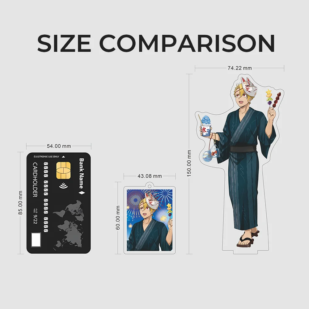 Anime Daemons of the Shadow Realm Acrylic Stand Yuru Asa Yukata Summer Festival Model Plate Keychain Desk Decor Cosplay Props