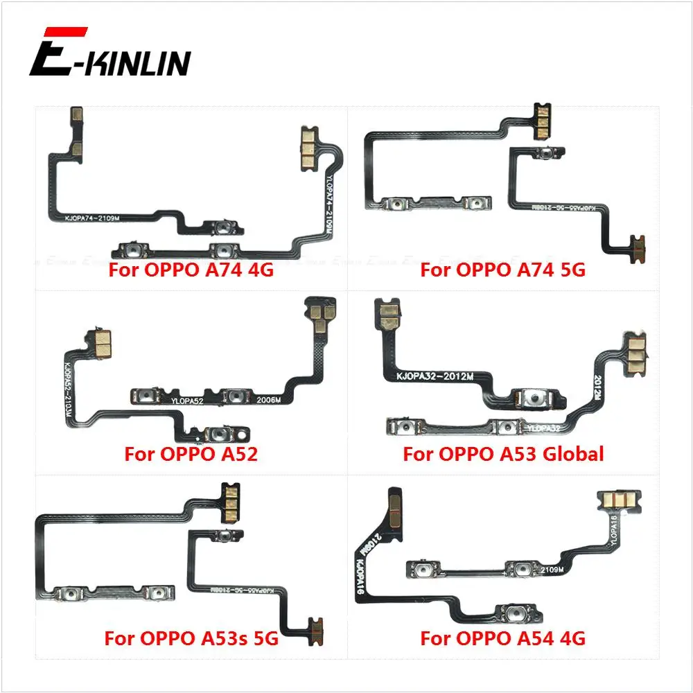 Switch Power ON OFF Key Mute Silent Volume Button Ribbon Flex Cable For OPPO A54 A53s A53 Global A52 A74 Replacement Parts