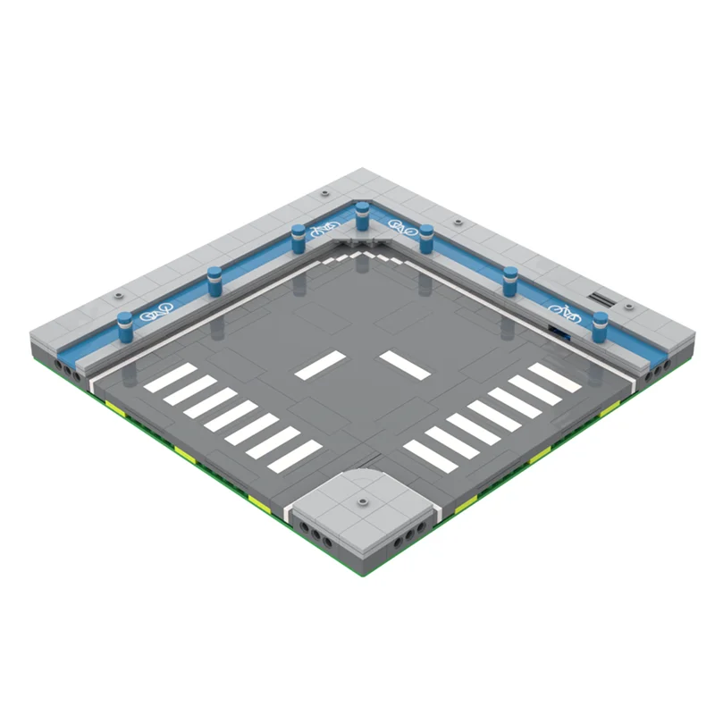 مدينة شارع عرض Moc اللبنات MILS الطريق دراجة حارة - منحنى نموذج التكنولوجيا الطوب الجمعية عطلة البناء لعبة الهدايا