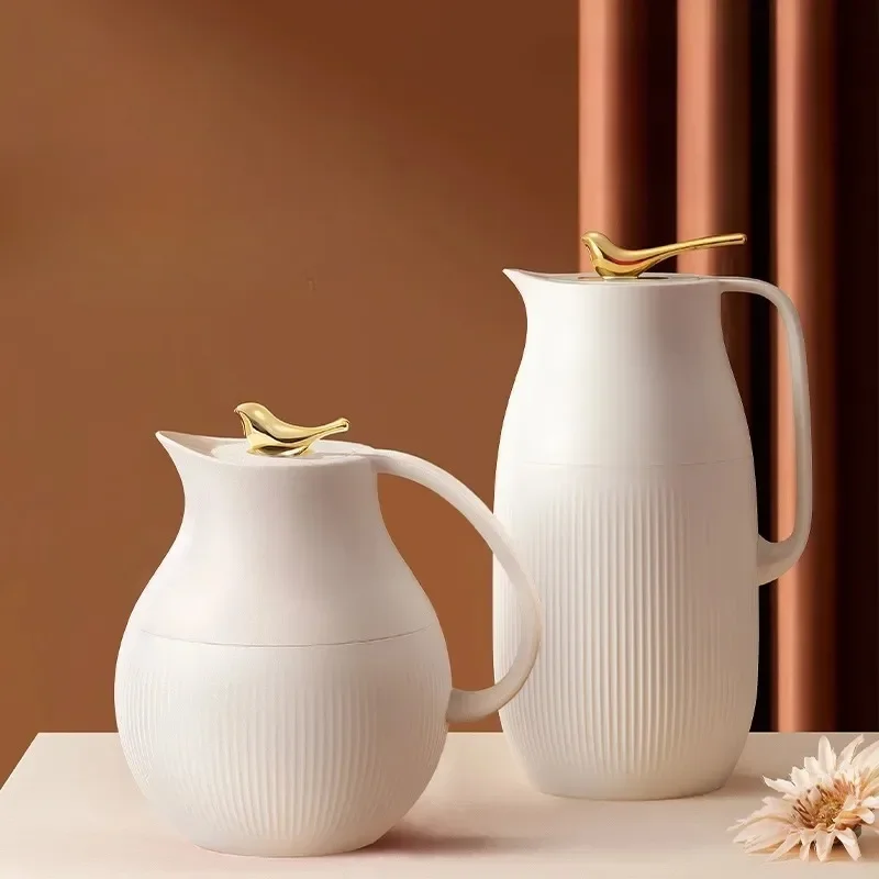 

950ml Red Glass Liner Thermo Jug 24-Hour Long-Lasting Temperature Control Double-Wall Vacuum Flask For Home Thermos Bottle