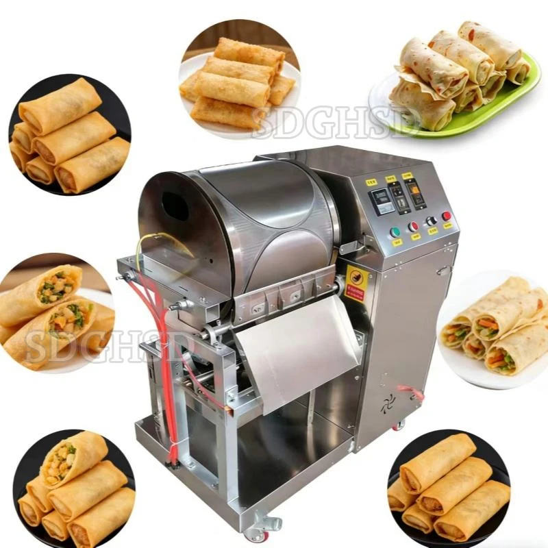 Square Sheet Skin Production Lumpia Spring Roll Wrapper Samosa Folding Machine Price Spring Roll Skin Lumpia Making Machine