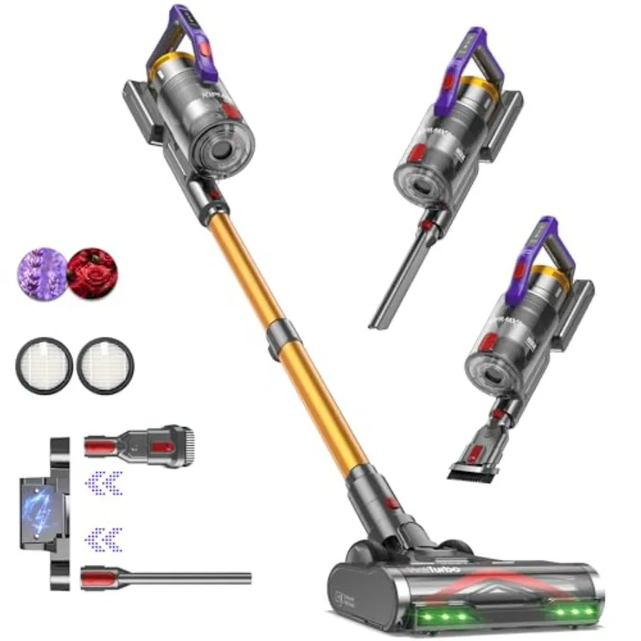 Cordless Stick Vacuum Cleaner 50KPa 550W for Home 70Mins Runtime Anti-Tangled Design for Pet Hair Carpet Floor Self-Standing wi