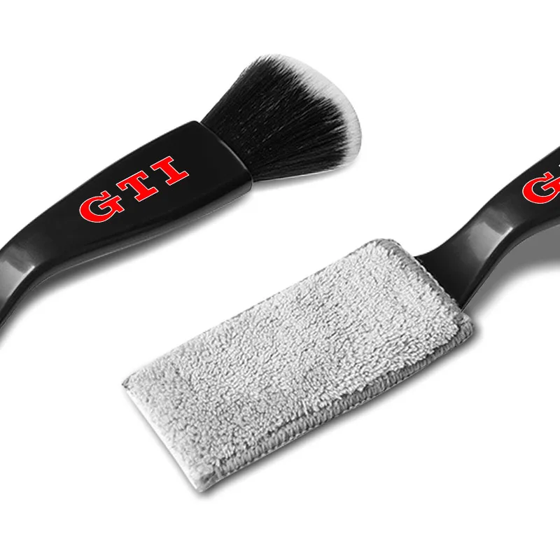 Car Cleaning Tools Air Conditioning Air Outlet Cleaning Dust Removal Soft Brush Emblem For VW GTI CC Golf 6 7 GTI Tiguan Passat