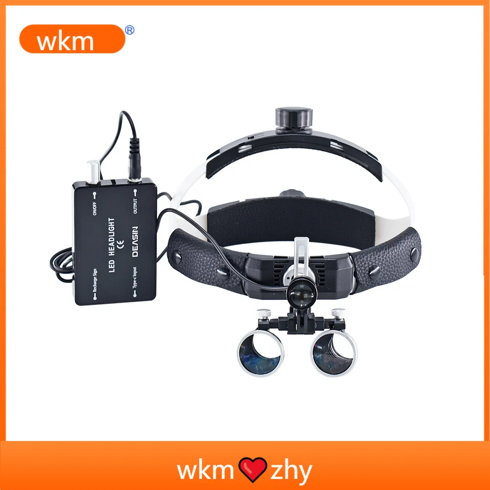 kim  Head Wearing 2.5X/3.5X Binocular Loupe 5W High Intensity Medical Head Light den tistry Oral ENT Headlight