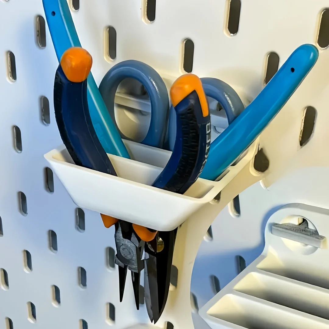Double Layer Tool Stand Holder Organizer for Scissors,Wrench,Caliper,Compatible with Pegboard,for Garage,Workbench, Shed Storage